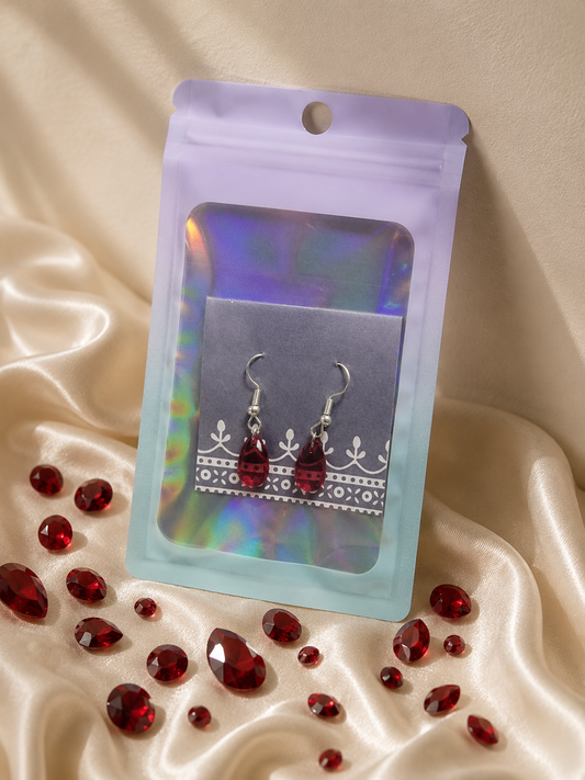 Red Crystal Drop Earrings