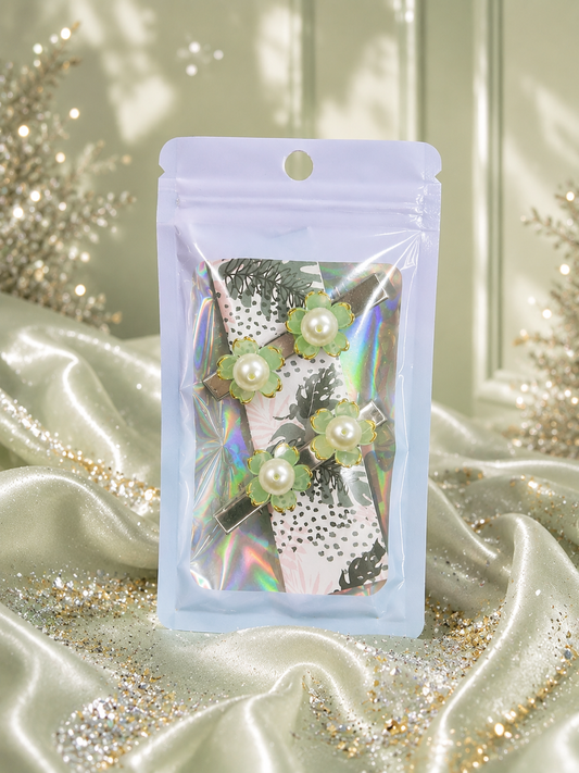 Pearl Rose Hair Clips – Set of 2