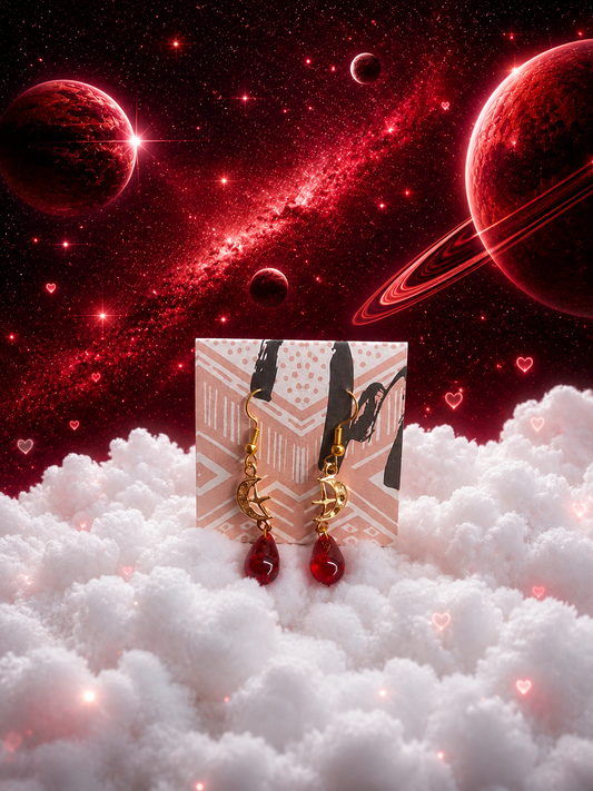 Celestial Drop Earrings – Moon & Star
