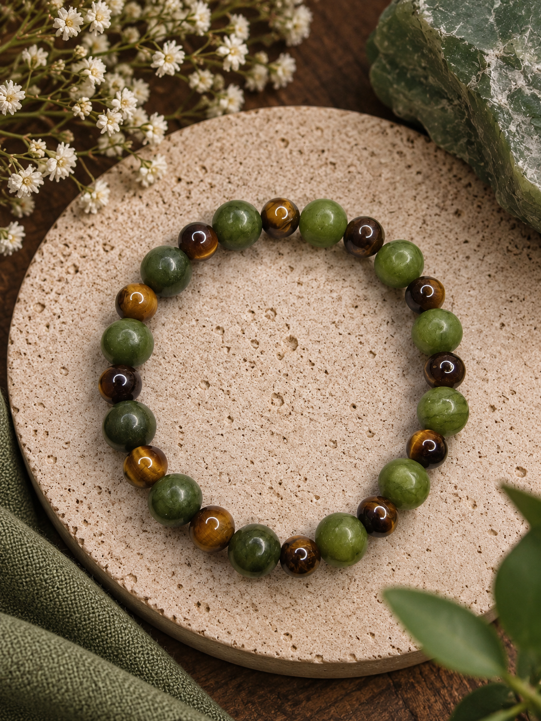 Jade & Tiger Eye Bracelet