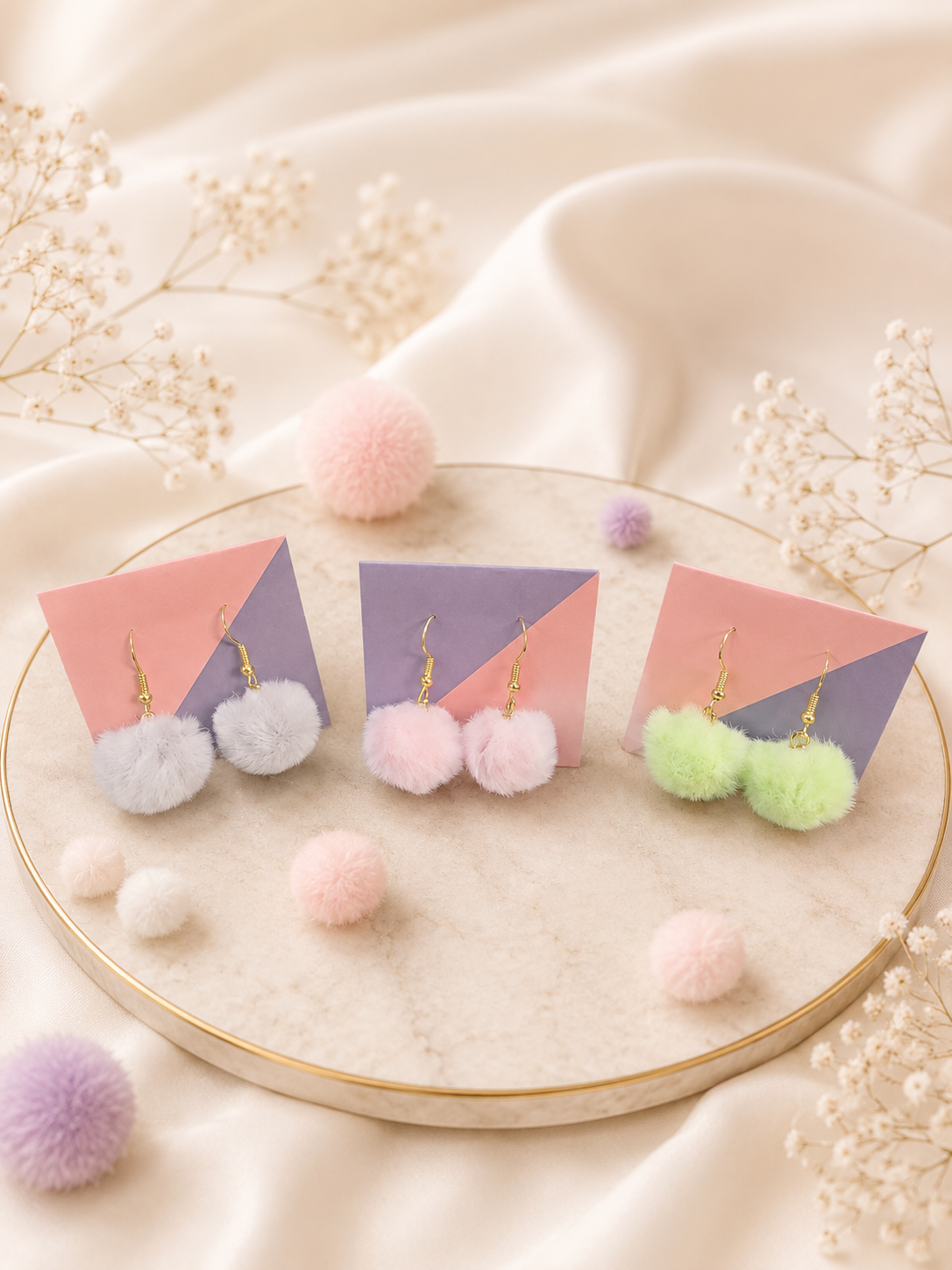 Fluffy Ball Earrings