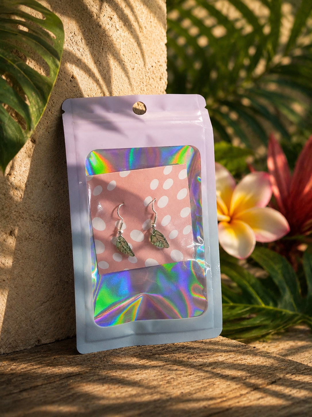 Mini Acrylic Leaf Drop Earrings