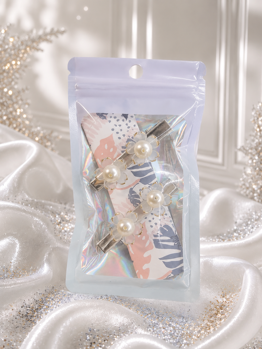 Pearl Rose Hair Clips – Set of 2