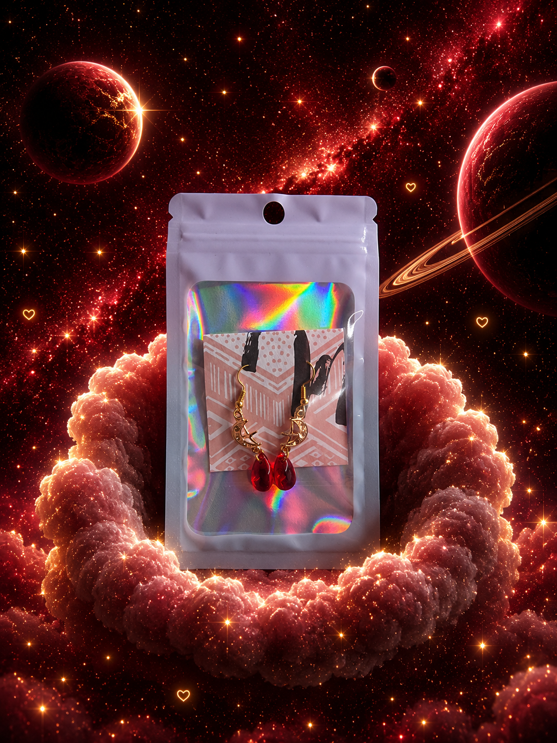 Celestial Drop Earrings – Moon & Star