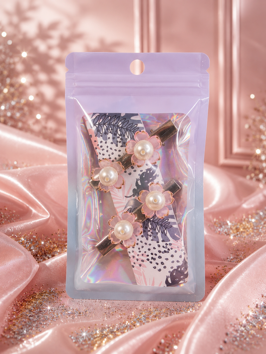 Pearl Rose Hair Clips – Set of 2