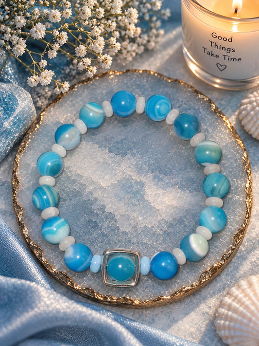 Ocean Blue Bead Bracelet