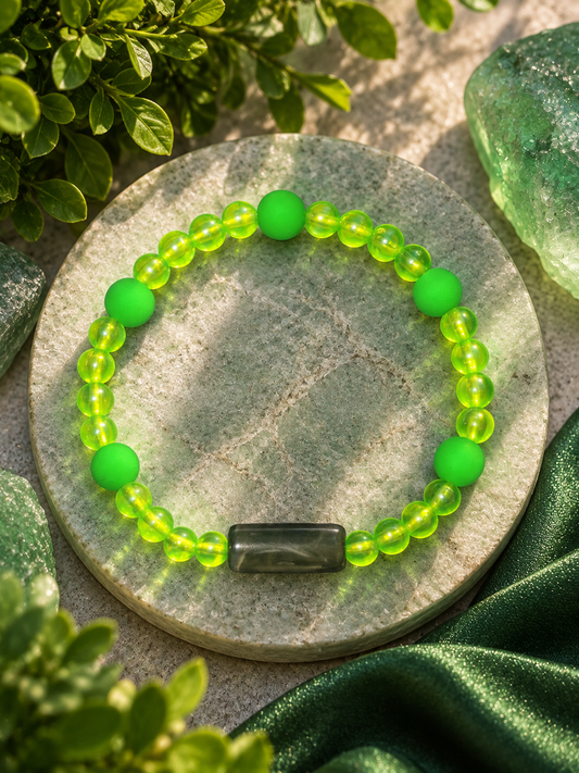 Green Glow Beaded Bracelet