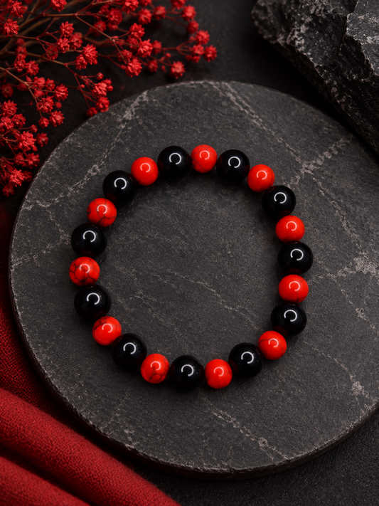 Red & Black Glass Bracelet