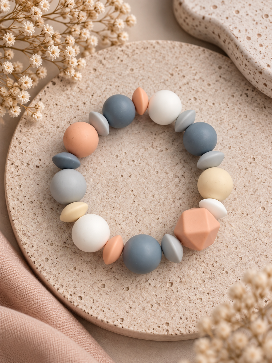 Neutral Geo Silicone Bracelet