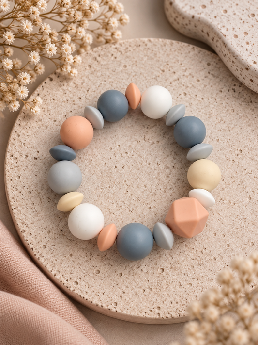 Neutral Geo Silicone Bracelet