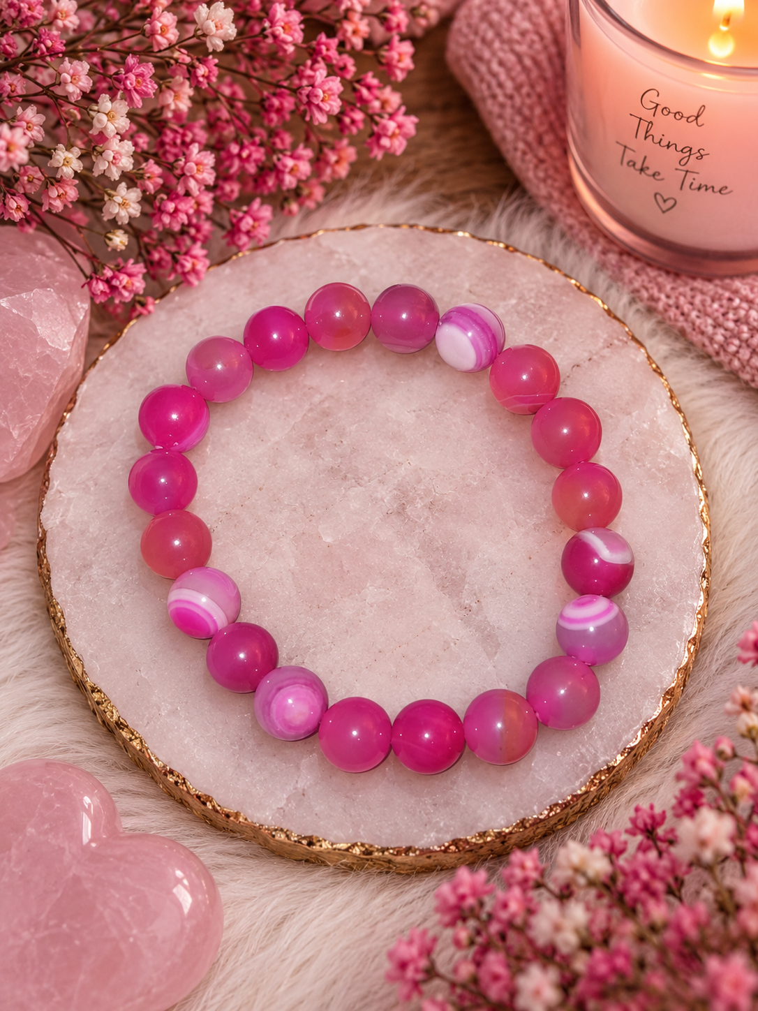 Pink Agate Bracelet